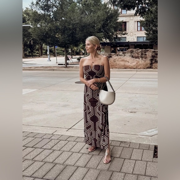 knee length dresses for ladies Strapless Linen Midi Dress main image 0